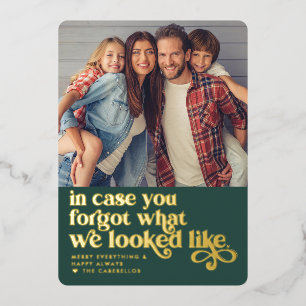 Carte De Vœux En Aluminium J'ai oublié à quoi nous ressemblons   Photo de Noë