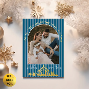 Carte De Vœux En Aluminium Joie à la monde Nativité Bleu-vert Noël Photo