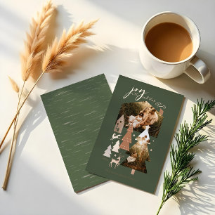 Carte De Vœux En Aluminium Joie dans les choses simples Village Cozy Woodland