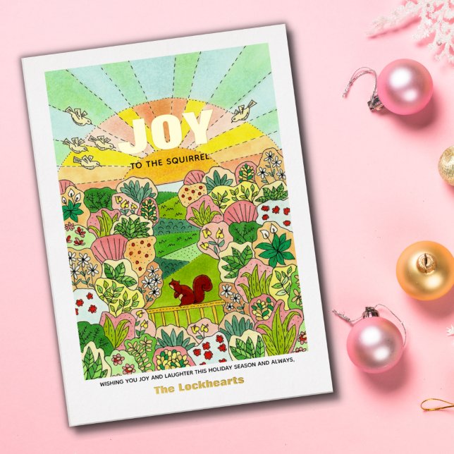 Carte De Vœux En Aluminium Joie Écureuil Non Traditionnel (Créateur téléchargé)