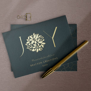 Carte De Vœux En Aluminium JOIE Élégante moderne Noël d'entreprise
