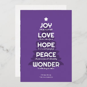 Carte De Vœux En Aluminium Joie Espoir Amour Paix Merveille Noël Chrétien