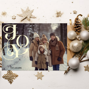 Carte De Vœux En Aluminium Joie Moderne Élégance Minimaliste 1 Photo Gingham 