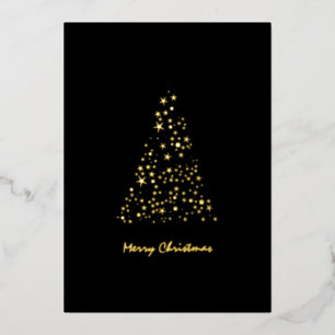 Carte De Vœux En Aluminium Joli Monochrome Étoiles brillantes Noël
