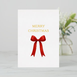 Carte De Vœux En Aluminium Joli Noël Rouge Bow
