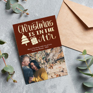 Carte De Vœux En Aluminium Jolie Noël est dans l'air Photo Foil