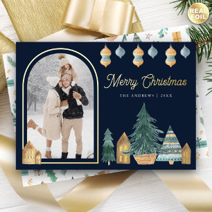 Carte De Vœux En Aluminium Jolie photo d'arche nordique traditionnelle Noël m