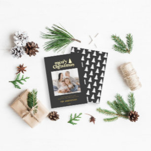 Carte De Vœux En Aluminium Jolie typographie de Noël