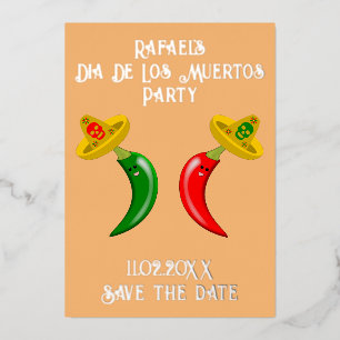 Carte De Vœux En Aluminium Jour des Mexicains Morts Sauvez la date