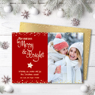 Carte De Vœux En Aluminium Jours de photo rouges Soyez joyeux et lumineux Scr