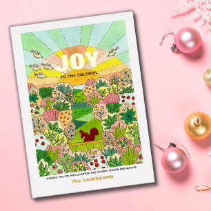 Carte De Vœux En Aluminium Joy Squirrel Non Traditionnel