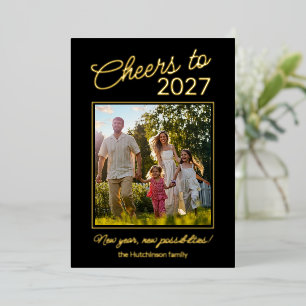 Carte De Vœux En Aluminium Joyeuse Année Familiale Photo