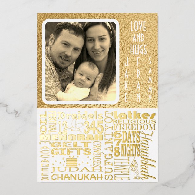 Carte De Vœux En Aluminium Joyeuse conversation de Chanukah (Recto)