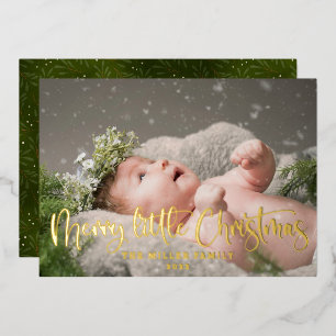 Carte De Vœux En Aluminium Joyeuse petite photo de Noël