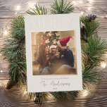 Carte De Vœux En Aluminium Joyeuse photo minimaliste moderne simple<br><div class="desc">Créez votre propre carte de fin de année personnalisé cette saison festive. Ajoutez simplement votre photo de famille préférée à ce modèle de carte de Noël.</div>