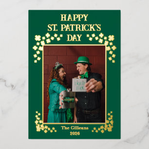 Carte De Vœux En Aluminium Joyeuse Saint-Patrick Shamrocks Photo de famille