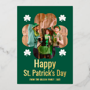 Carte De Vœux En Aluminium Joyeuse Saint-Patrick Shamrocks photo de famille