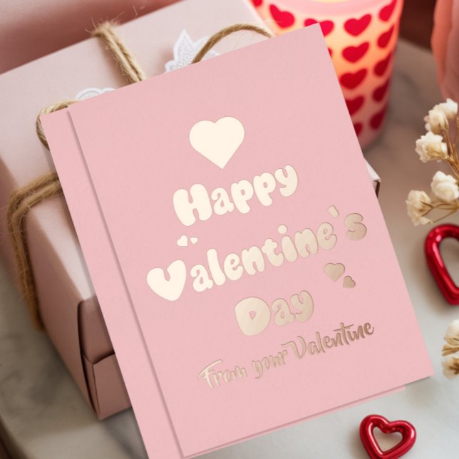 Carte De Vœux En Aluminium Joyeuse Saint-Valentin Cœurs Mignons (Créateur téléchargé)