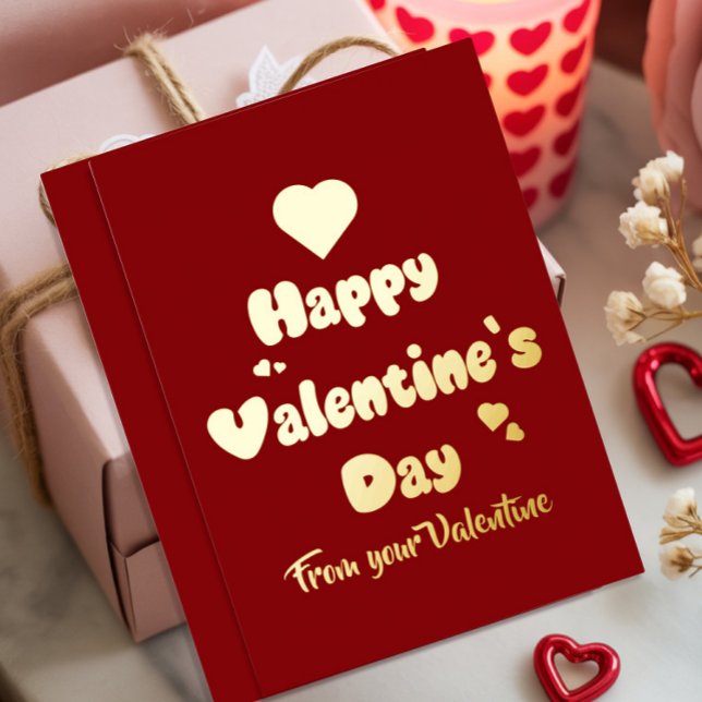 Carte De Vœux En Aluminium Joyeuse Saint-Valentin Cœurs Mignons (Créateur téléchargé)