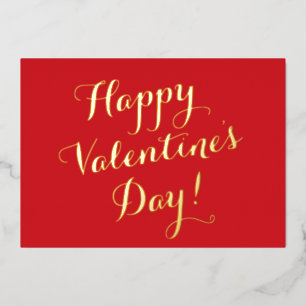 Carte De Vœux En Aluminium Joyeuse Saint-Valentin écriture calligraphique rou
