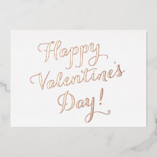Carte De Vœux En Aluminium Joyeuse Saint-Valentin or écriture calligraphiée e