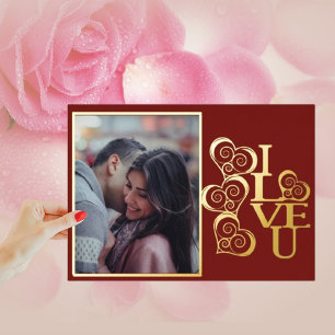 Carte De Vœux En Aluminium Joyeuse Saint-Valentin personnalisée