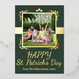 Carte De Vœux En Aluminium Joyeuse St. patrick day famille Shamrocks une phot