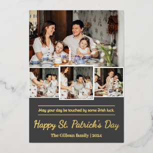 Carte De Vœux En Aluminium Joyeuse St. Patrick Shamrocks photo de famille