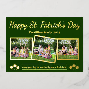 Carte De Vœux En Aluminium Joyeuse St. Patrick trèfle famille 3 photo