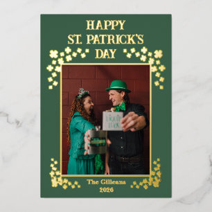 Carte De Vœux En Aluminium Joyeuse St patricks day Trèfles Photo de famille