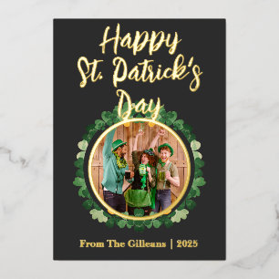 Carte De Vœux En Aluminium Joyeuse St patricks day Trèfles Photo de famille