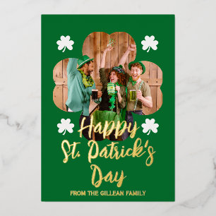 Carte De Vœux En Aluminium Joyeuse St patricks journée Photo de famille trèfl