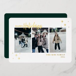 Carte De Vœux En Aluminium Joyeuses fêtes 3 Photo