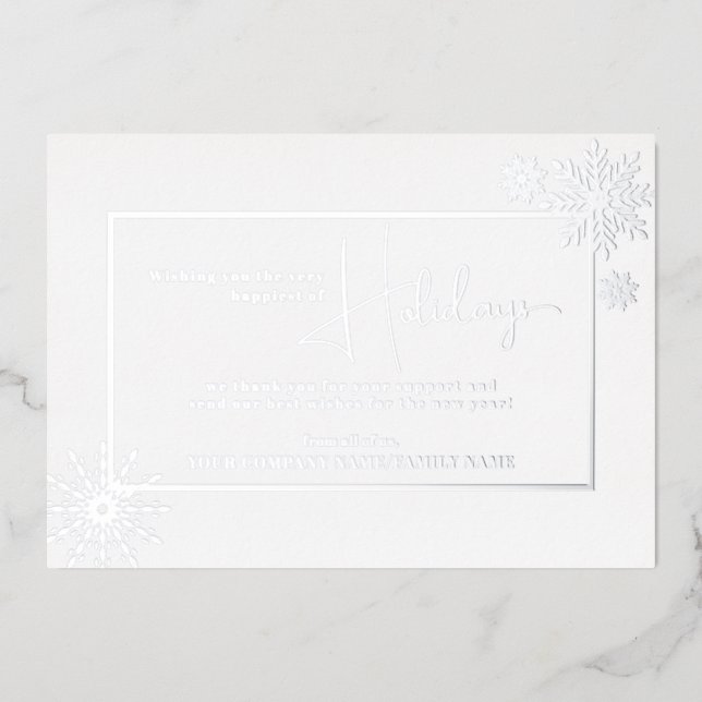 Carte De Vœux En Aluminium Joyeuses fêtes Nouvel An 1 Photo Entreprise (Recto)