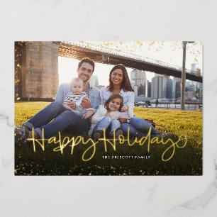 Carte De Vœux En Aluminium Joyeuses fêtes photo simple et mignonne