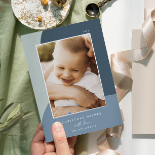 Carte De Vœux En Aluminium Joyeuses nuances   Argent photo vertical