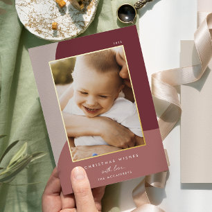 Carte De Vœux En Aluminium Joyeuses nuances   Vertical Photo Gold