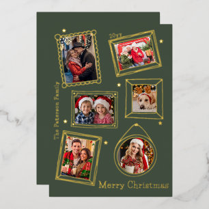Carte De Vœux En Aluminium Joyeux cadre de canicule de Noël Multi Photo