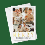 Carte De Vœux En Aluminium Joyeux Collage photo moderne<br><div class="desc">Cette carte de vacances Joyeux Collage de photos moderne Foil par Anton Design Co. est une façon parfaite d'ajouter une touche d'élégance à votre carte de vacances avec papier VRAI et jusqu'à quatre photos de votre famille.</div>