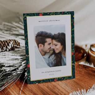 Carte De Vœux En Aluminium Joyeux Foliage Photo de Noël