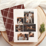 Carte De Vœux En Aluminium Joyeux | Galerie Mur 6 Photo Collage Noël<br><div class="desc">Donnez à vos cartes de Noël une étincelle d'or, d'argent ou d'or rose ! Montrez vos moments de famille préférés avec cette carte de papier photo de Noël élégante avec une mise en page en forme de mur de galerie tendance. Avec six emplacements photo de différentes tailles, vous pouvez mélanger...</div>