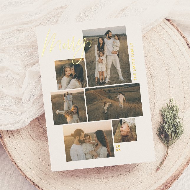 Carte De Vœux En Aluminium Joyeux | Galerie Mur 6 Photo Collage Noël (Créateur téléchargé)