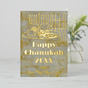 Carte De Vœux En Aluminium Joyeux Hanouka