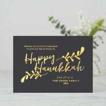 Joyeux Hanukkah 3 Photo Moderne Lettre Main