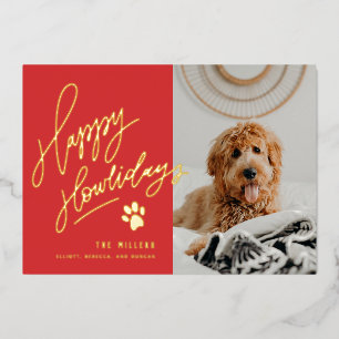 Carte De Vœux En Aluminium Joyeux Howlidays Pet Photo Christmas