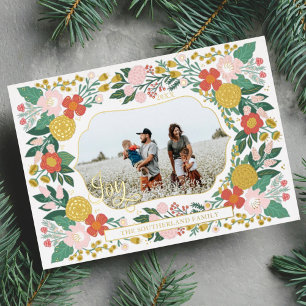 Carte De Vœux En Aluminium Joyeux Jardin botanique floral Elégant cadre photo