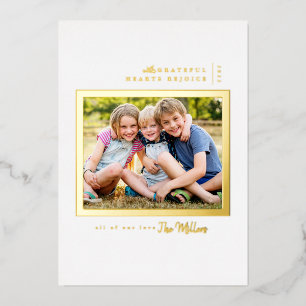 Carte De Vœux En Aluminium JOYEUX NOËL Avec des cœurs reconnaissants réjoui