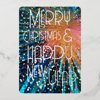 Carte De Vœux En Aluminium Joyeux Noël Bonne Année Explosion de Confettis