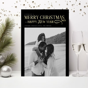 Carte De Vœux En Aluminium Joyeux Noël Bonne Année Famille 2 Photos