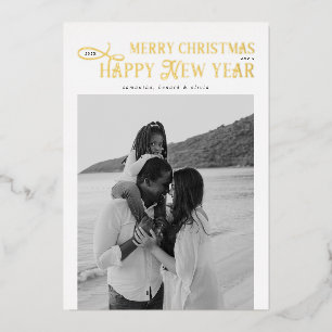Carte De Vœux En Aluminium Joyeux Noël Bonne Année Famille 4 Photos